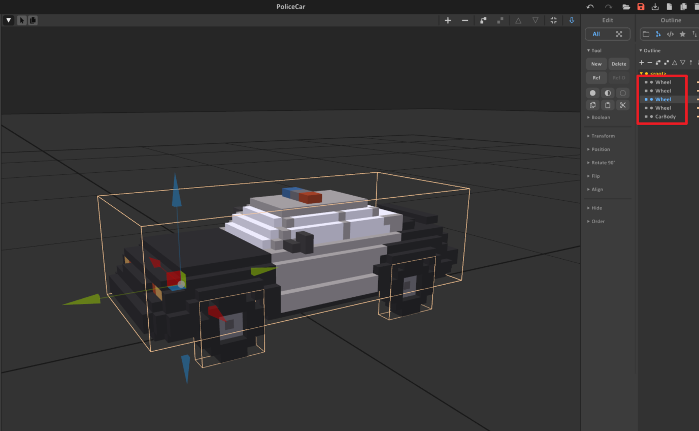 Car voxel object setup