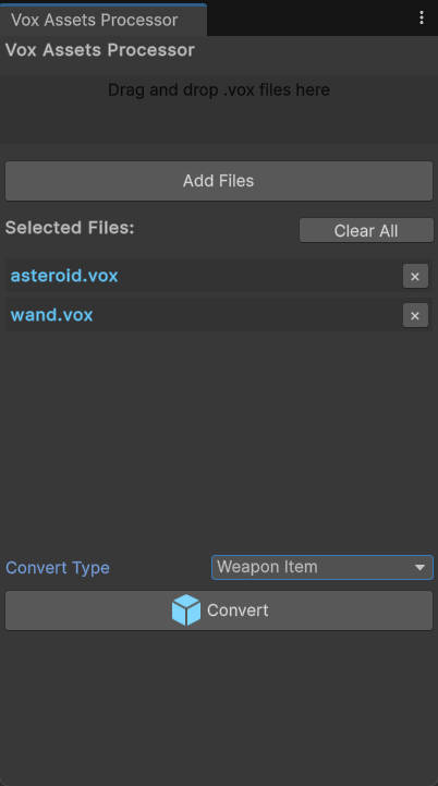 Importing vox files via Asset Processor