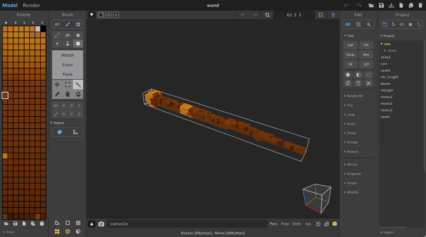 Wand voxel model